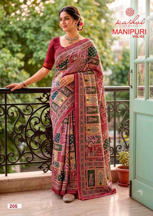 Kashvi Creation Manipuri Vol 2 Digital Print Saree - Amrah Wholesale