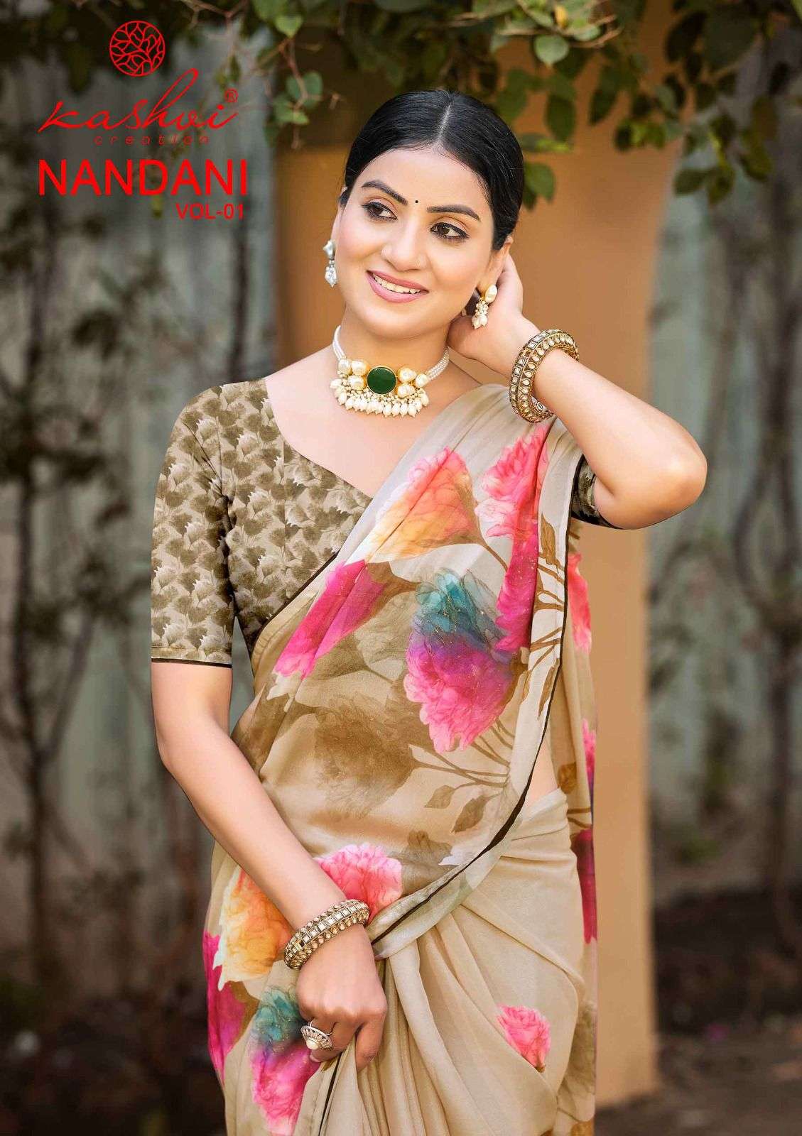 Kashvi Creation Nandani Vol 1 Star Georgette Digital Print Saree Collection