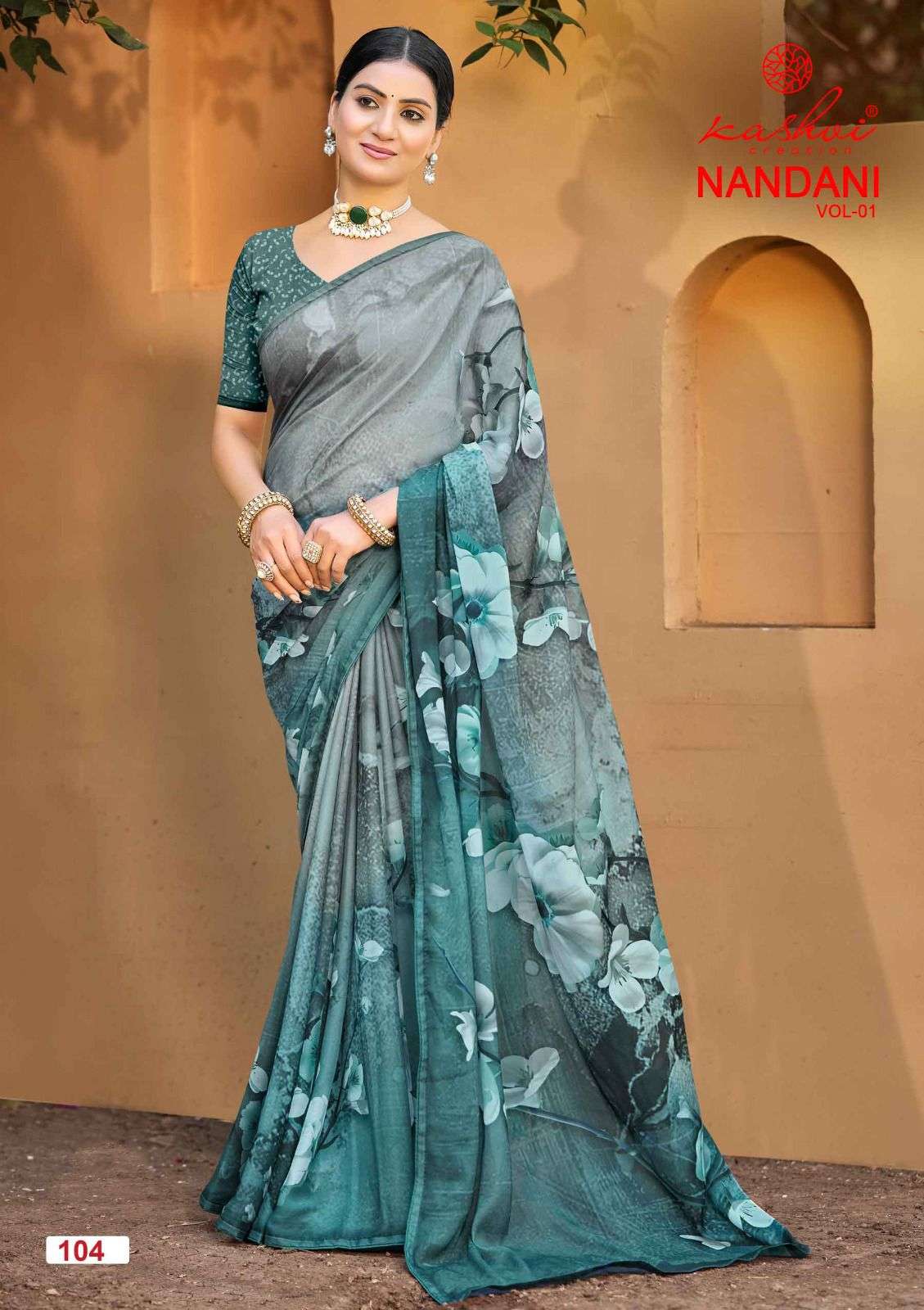 Kashvi Creation Nandani Vol 1 Star Georgette Digital Print Saree Collection