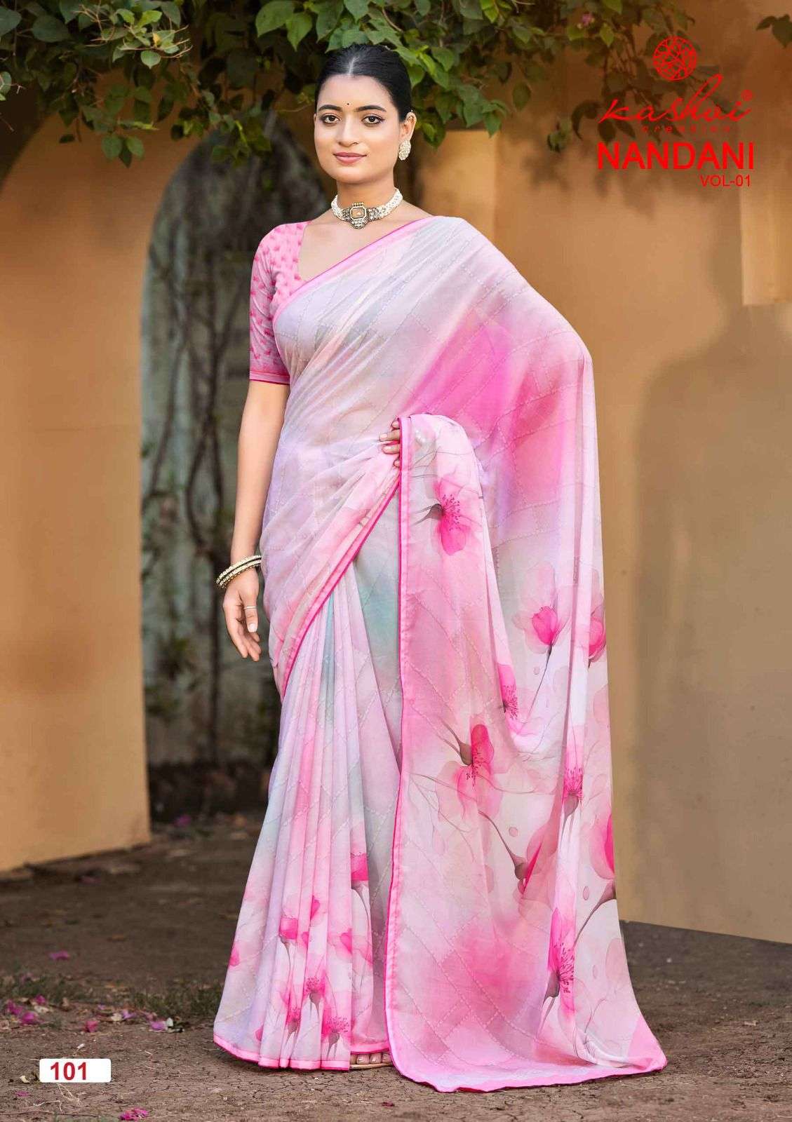 Kashvi Creation Nandani Vol 1 Star Georgette Digital Print Saree Collection