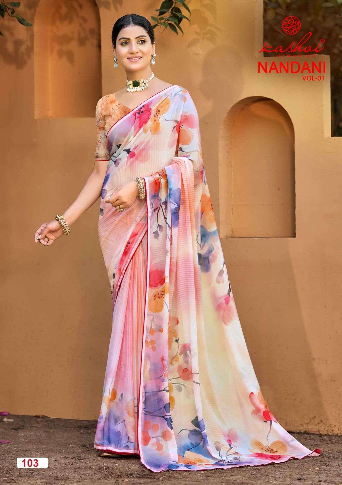 Kashvi Creation Nandani Vol 1 Star Georgette Digital Print Saree Collection