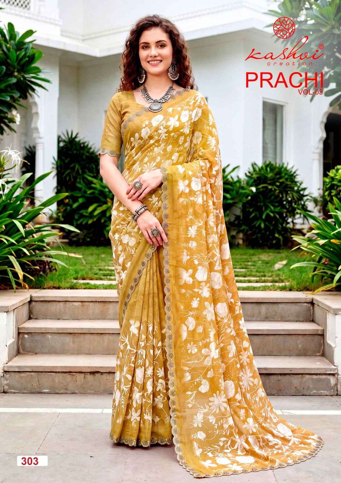 Kashvi Creation Prachi Vol 3 Rimzim Swarovski Work Saree - Amrah Wholesale