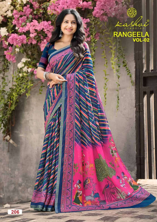 Kashvi Creation Rangeela Vol 2 Moss Saree - Amrah Wholesale
