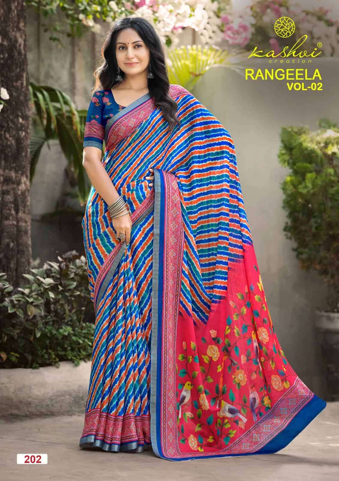 Kashvi Creation Rangeela Vol 2 Moss Saree - Amrah Wholesale