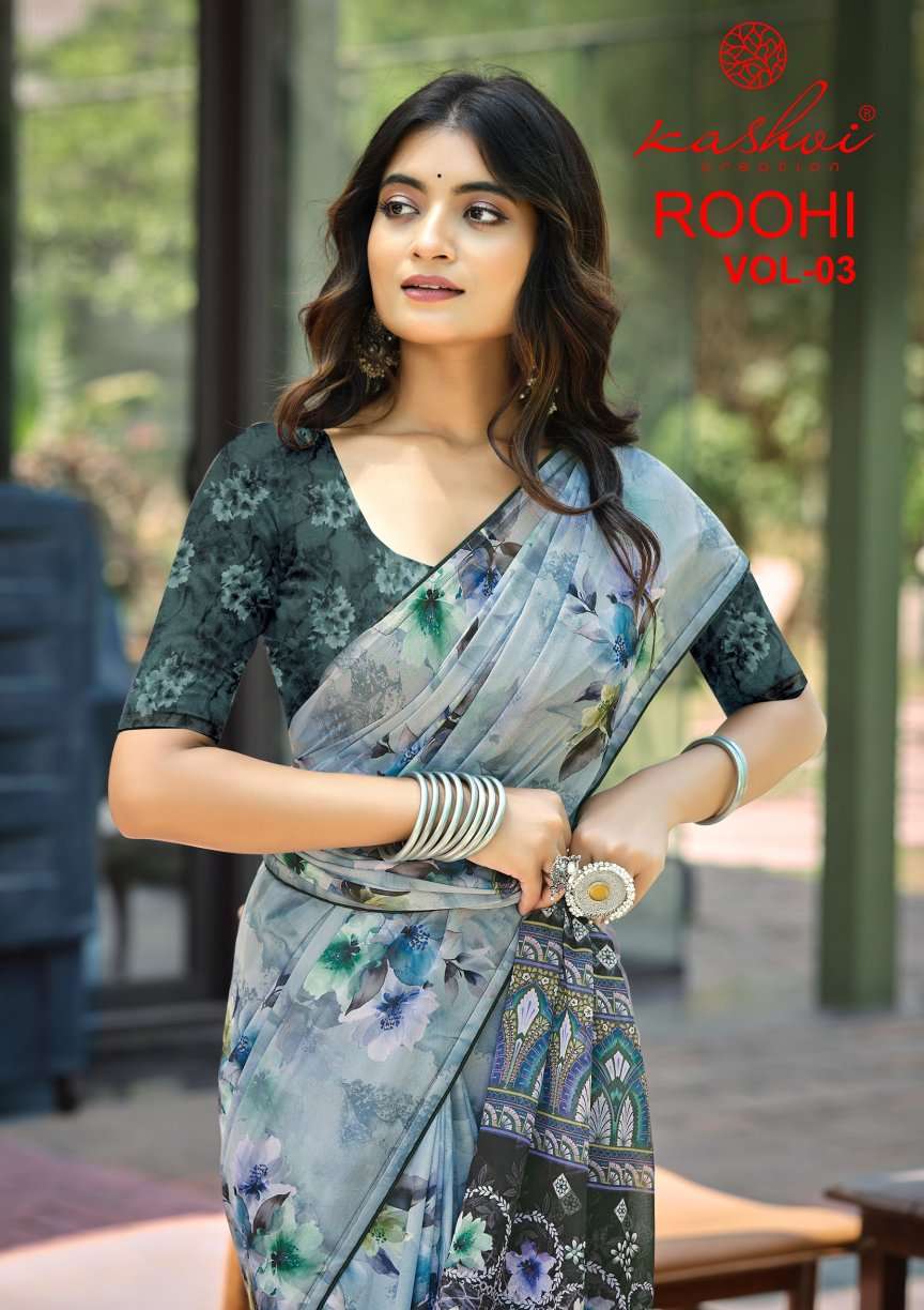 Kashvi Creation Roohi Vol 3 Raga Digital Print Saree