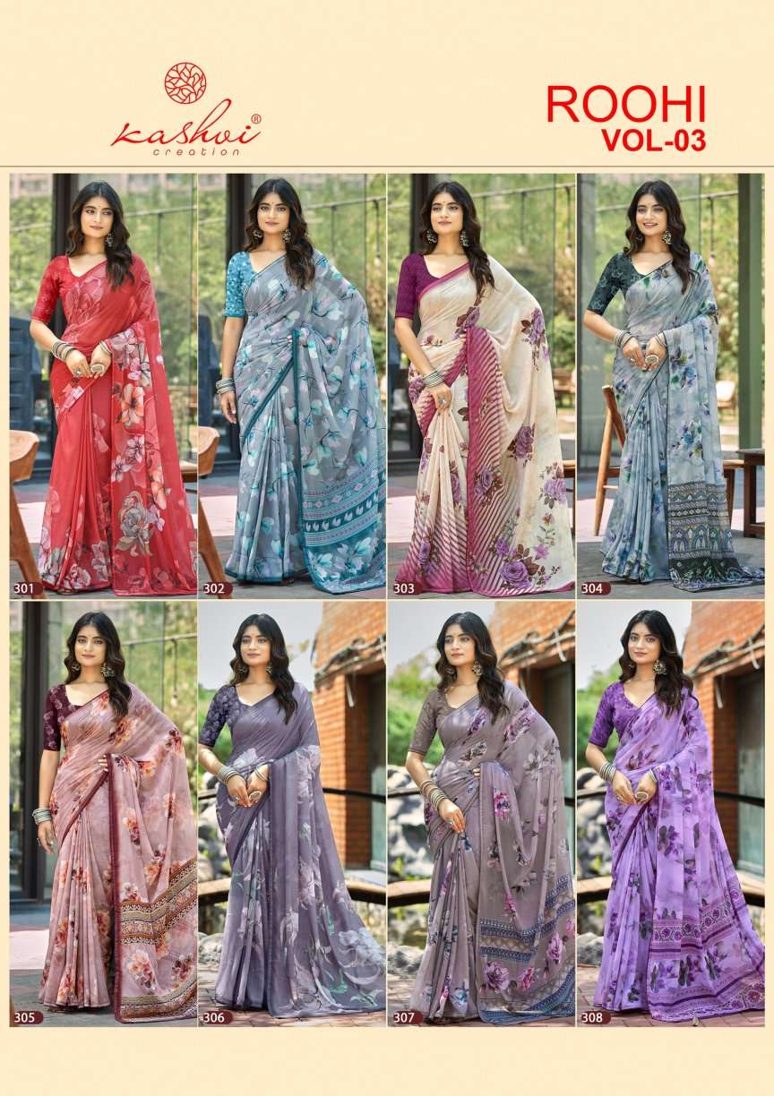 Kashvi Creation Roohi Vol 3 Raga Digital Print Saree