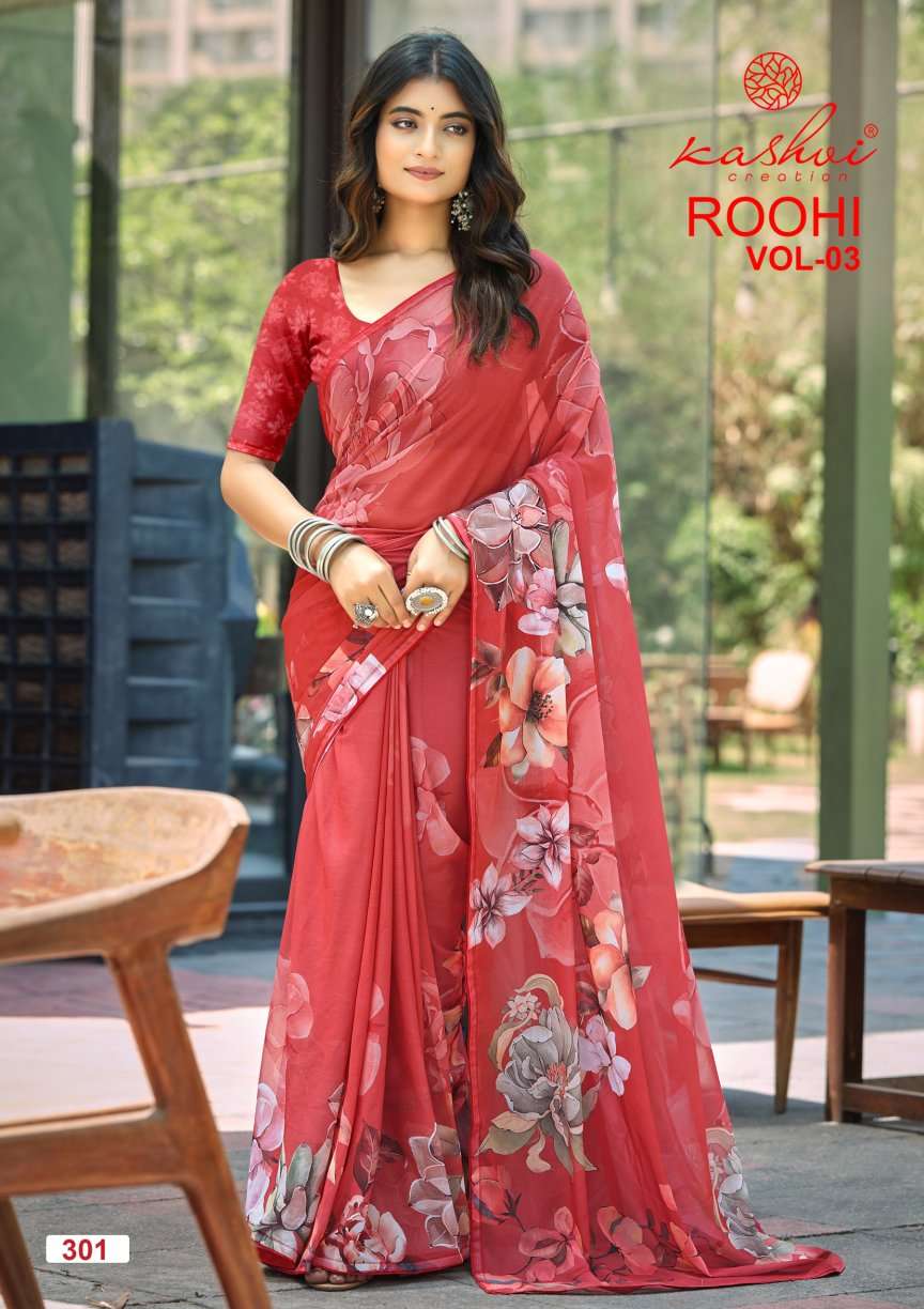 Kashvi Creation Roohi Vol 3 Raga Digital Print Saree