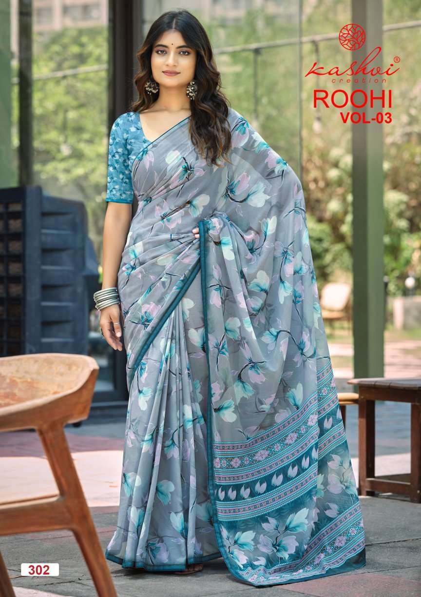 Kashvi Creation Roohi Vol 3 Raga Digital Print Saree