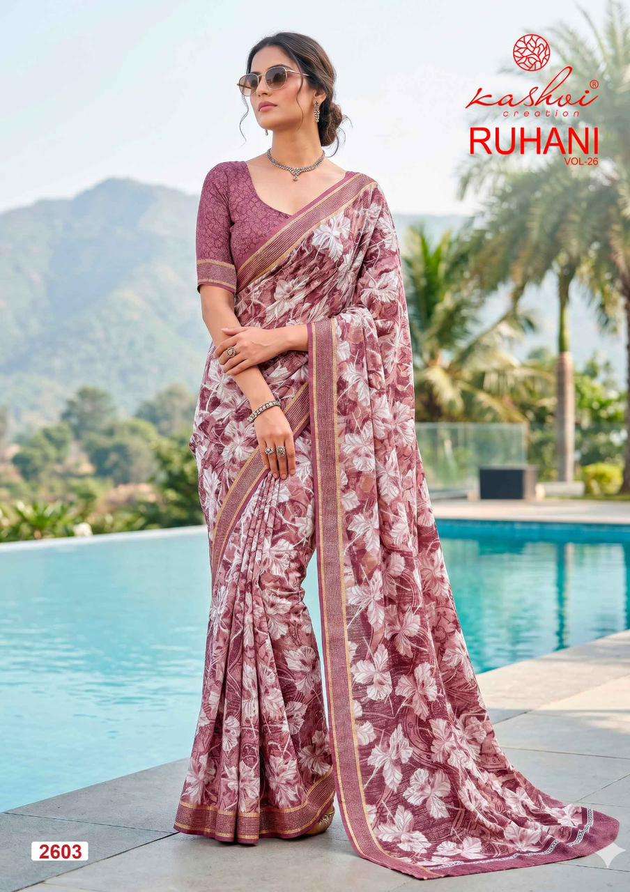 Kashvi Creation Ruhani Vol 26 Dull Moss Zari Patta Saree - Amrah Wholesale