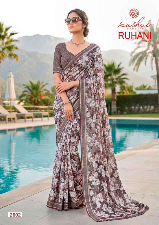 Kashvi Creation Ruhani Vol 26 Dull Moss Zari Patta Saree - Amrah Wholesale