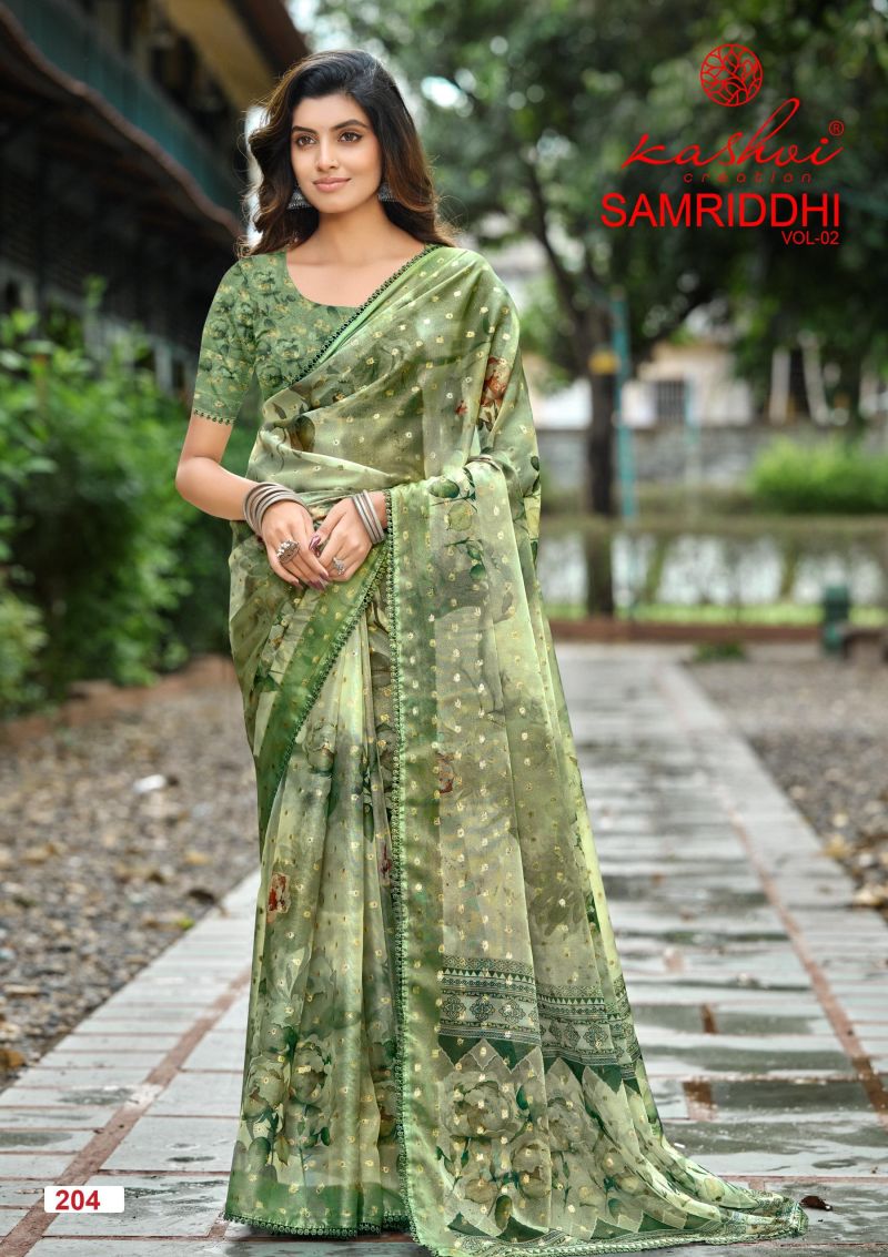 Kashvi Creation Samriddhi Vol 2 Nc Moss Saree - Amrah Wholesale