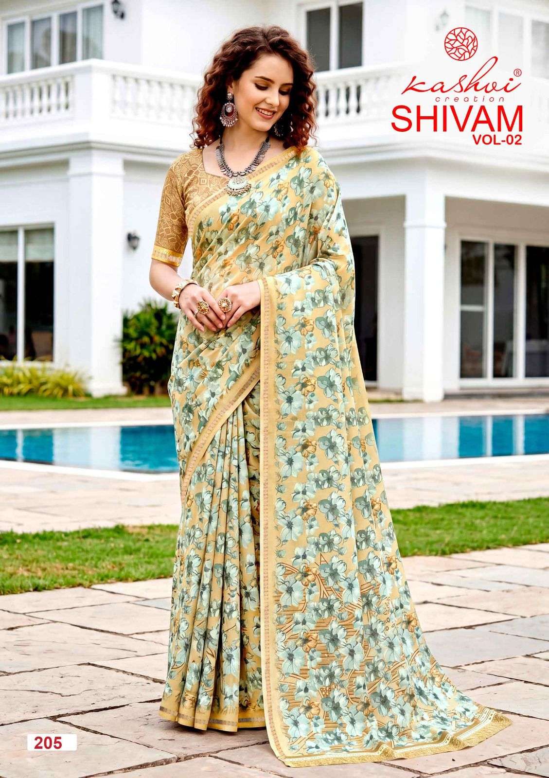 Kashvi Creation Shivam Vol 2 Dull Moss Viscose Border Saree