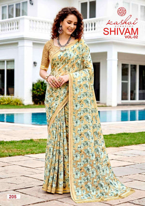 Kashvi Creation Shivam Vol 2 Dull Moss Viscose Border Saree