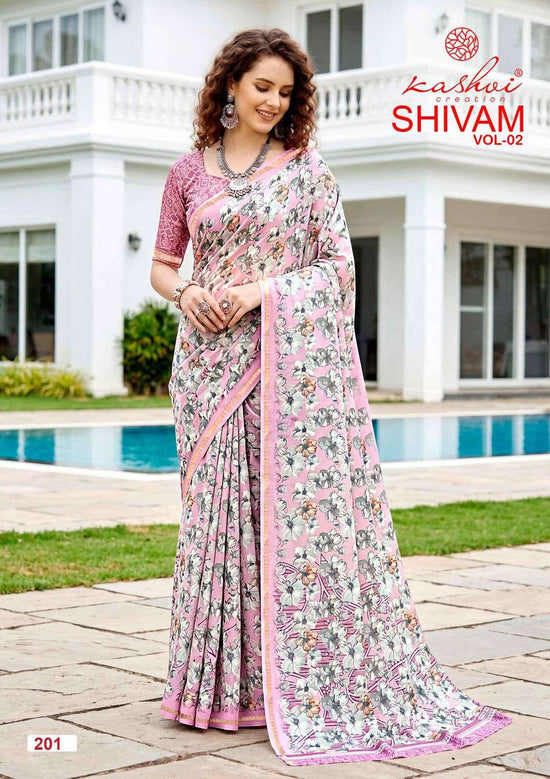 Kashvi Creation Shivam Vol 2 Dull Moss Viscose Border Saree