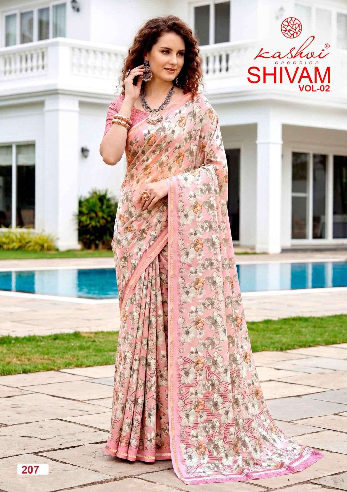 Kashvi Creation Shivam Vol 2 Dull Moss Viscose Border Saree