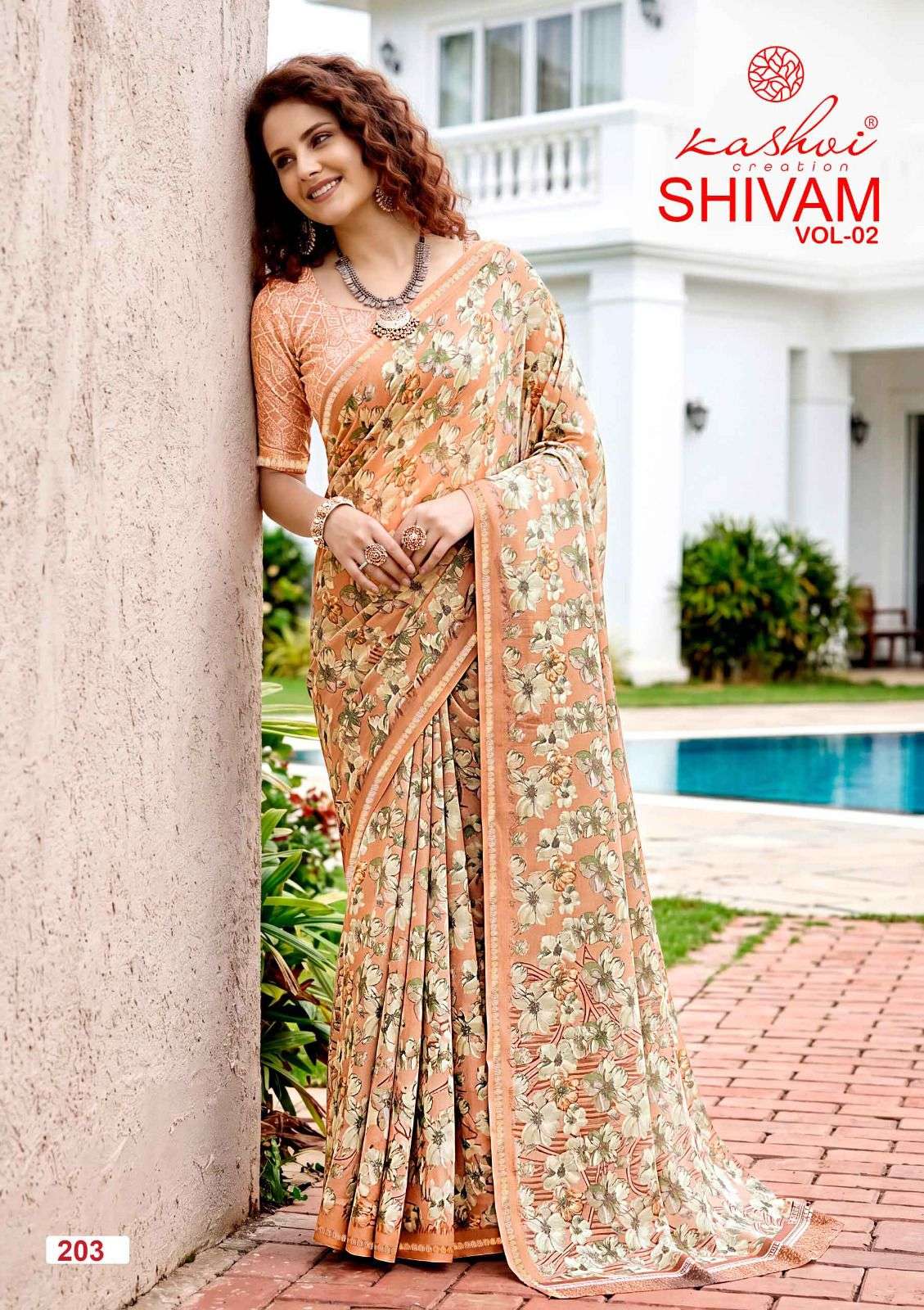 Kashvi Creation Shivam Vol 2 Dull Moss Viscose Border Saree