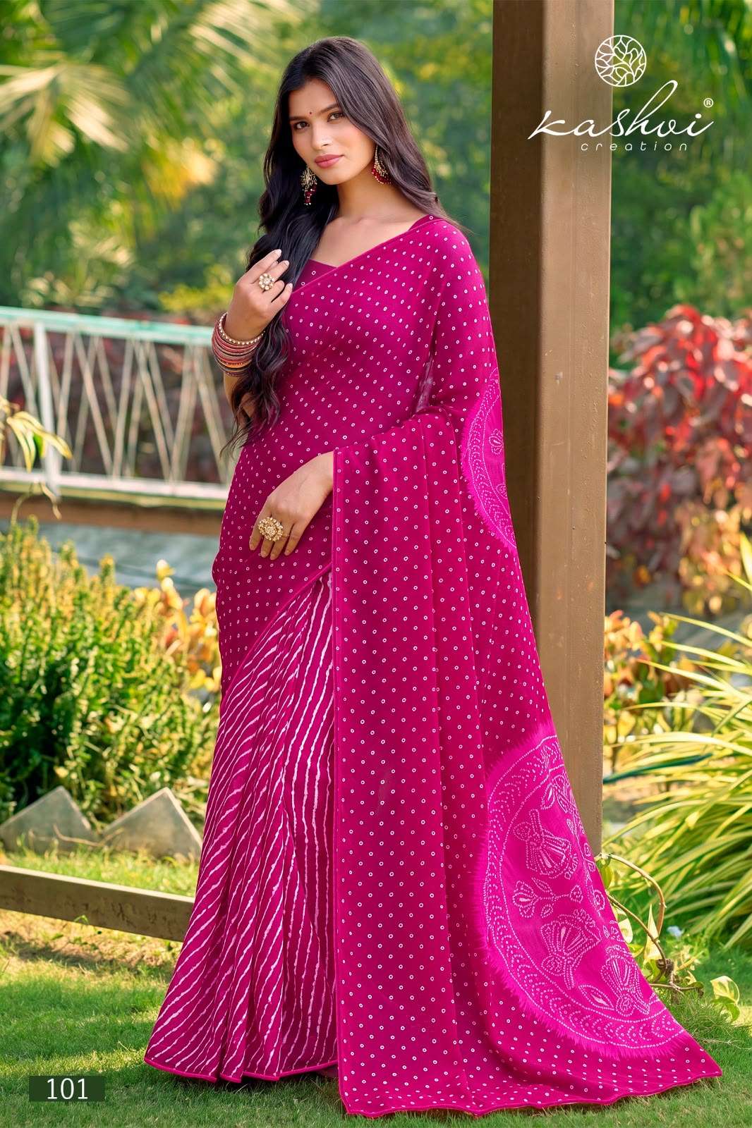 Kashvi Creation Siya Vol 1 Weightless Lehariya Saree - Amrah Wholesale