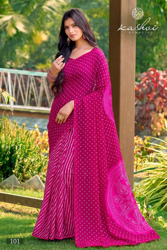 Kashvi Creation Siya Vol 1 Weightless Lehariya Saree - Amrah Wholesale