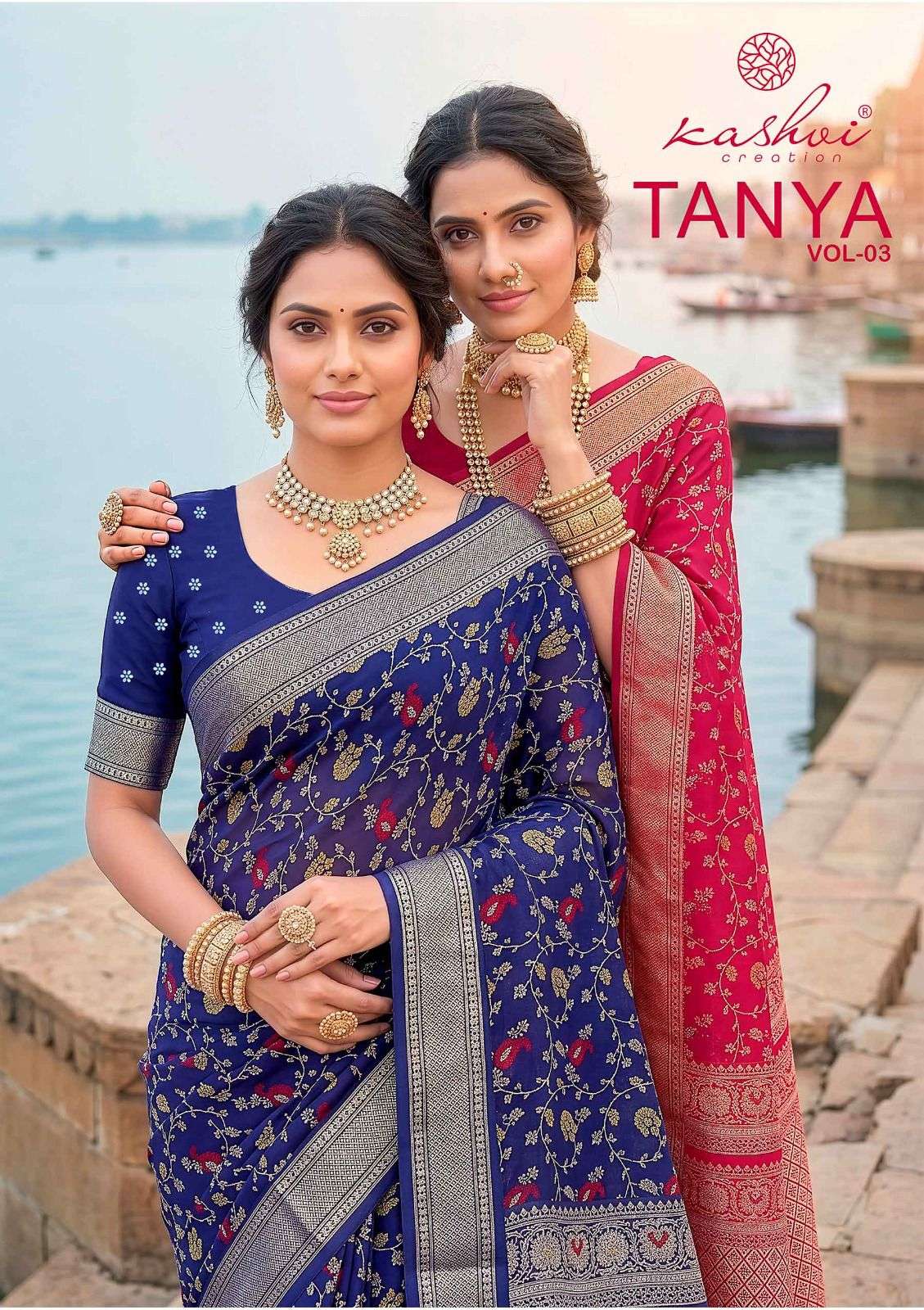 Kashvi Creation Tanya Vol 3 Dull Moss Viscose Border Saree - Amrah Wholesale