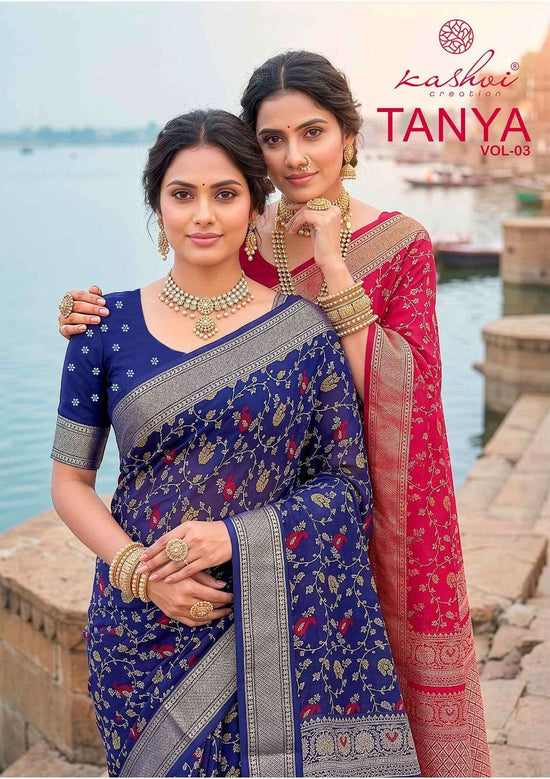 Kashvi Creation Tanya Vol 3 Dull Moss Viscose Border Saree - Amrah Wholesale