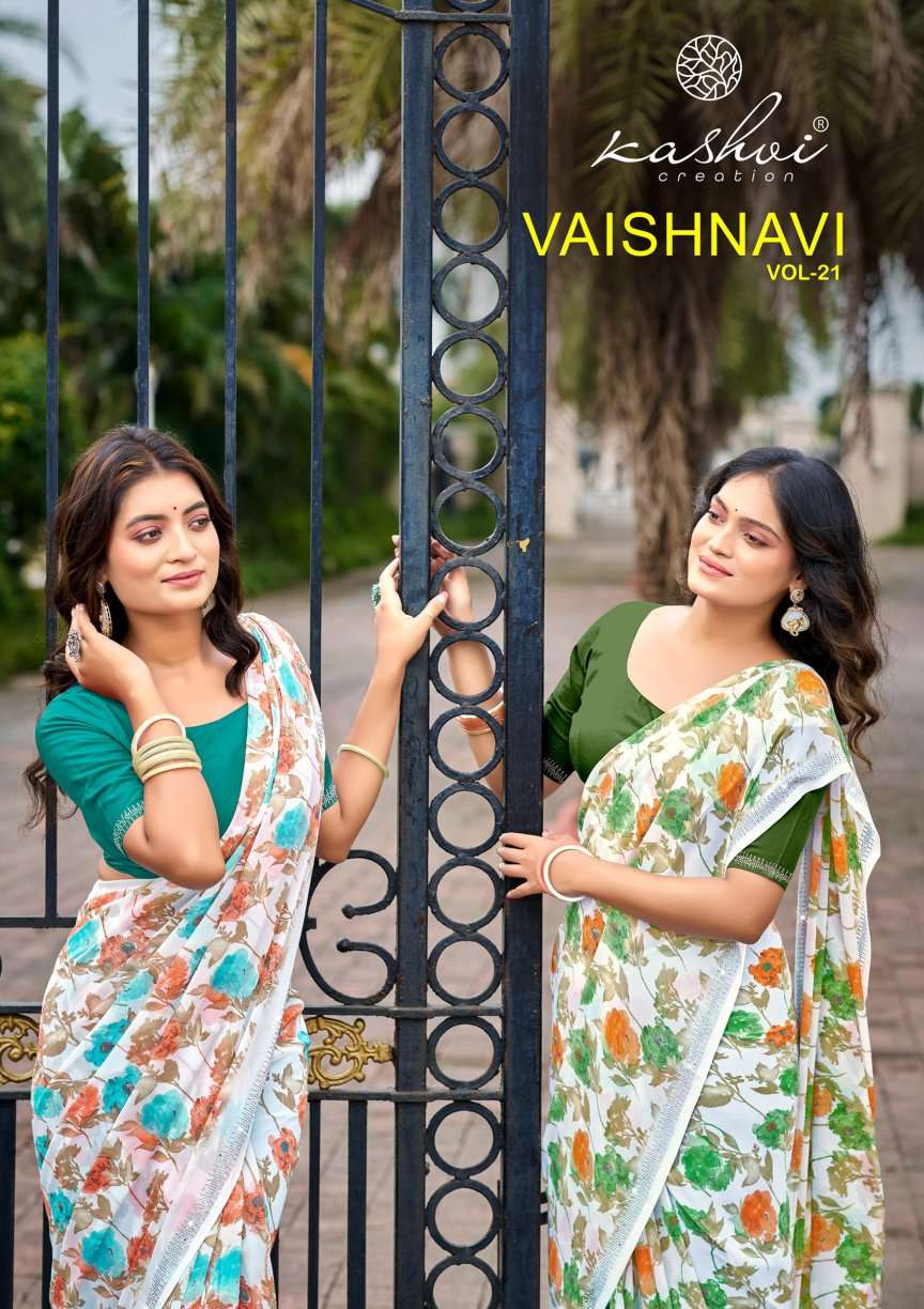 Kashvi Creation Vaishnavi Vol 21 Georgette Border Saree