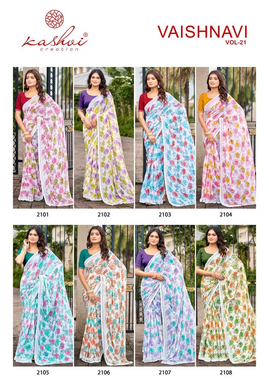 Kashvi Creation Vaishnavi Vol 21 Georgette Border Saree