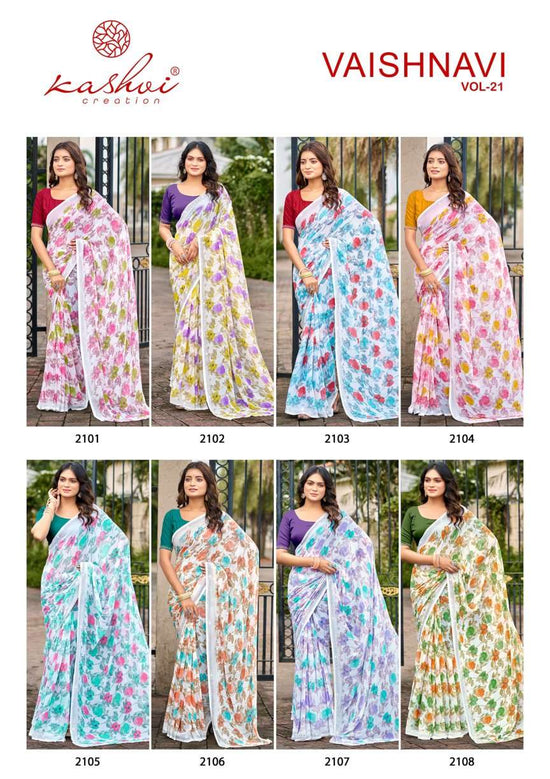 Kashvi Creation Vaishnavi Vol 21 Georgette Border Saree