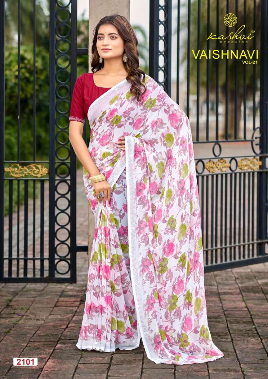 Kashvi Creation Vaishnavi Vol 21 Georgette Border Saree