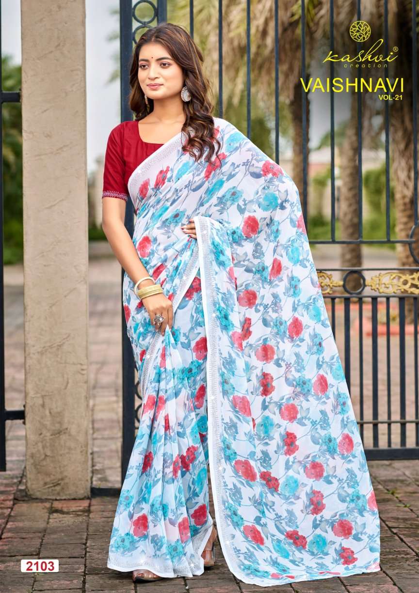 Kashvi Creation Vaishnavi Vol 21 Georgette Border Saree