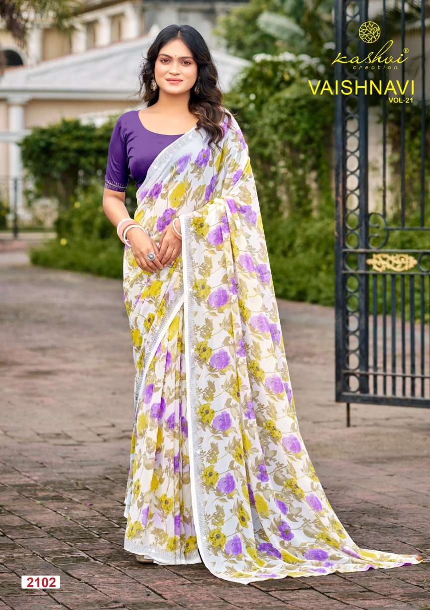 Kashvi Creation Vaishnavi Vol 21 Georgette Border Saree
