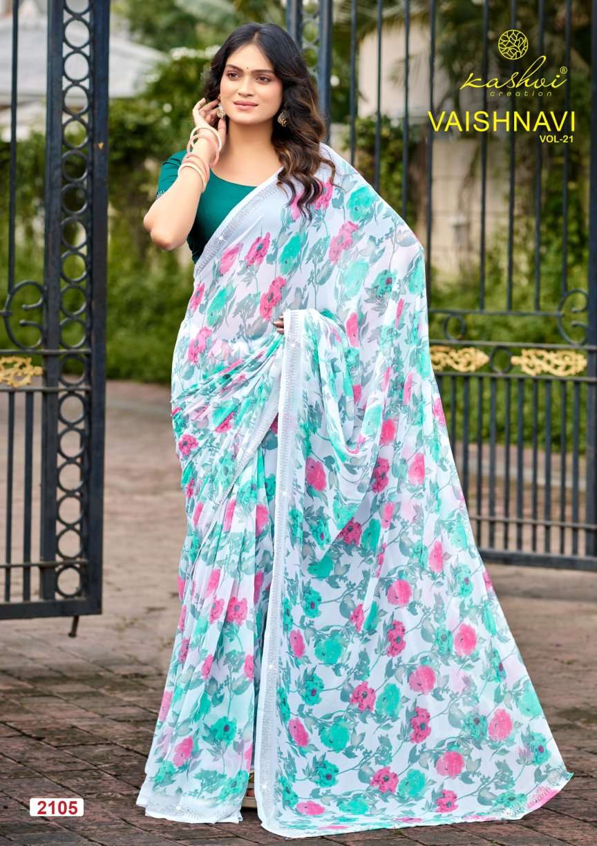Kashvi Creation Vaishnavi Vol 21 Georgette Border Saree