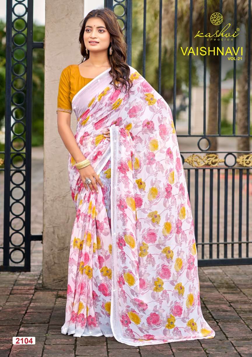 Kashvi Creation Vaishnavi Vol 21 Georgette Border Saree