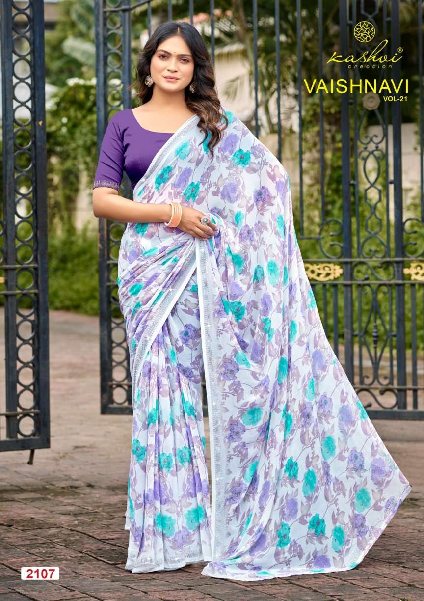 Kashvi Creation Vaishnavi Vol 21 Georgette Border Saree