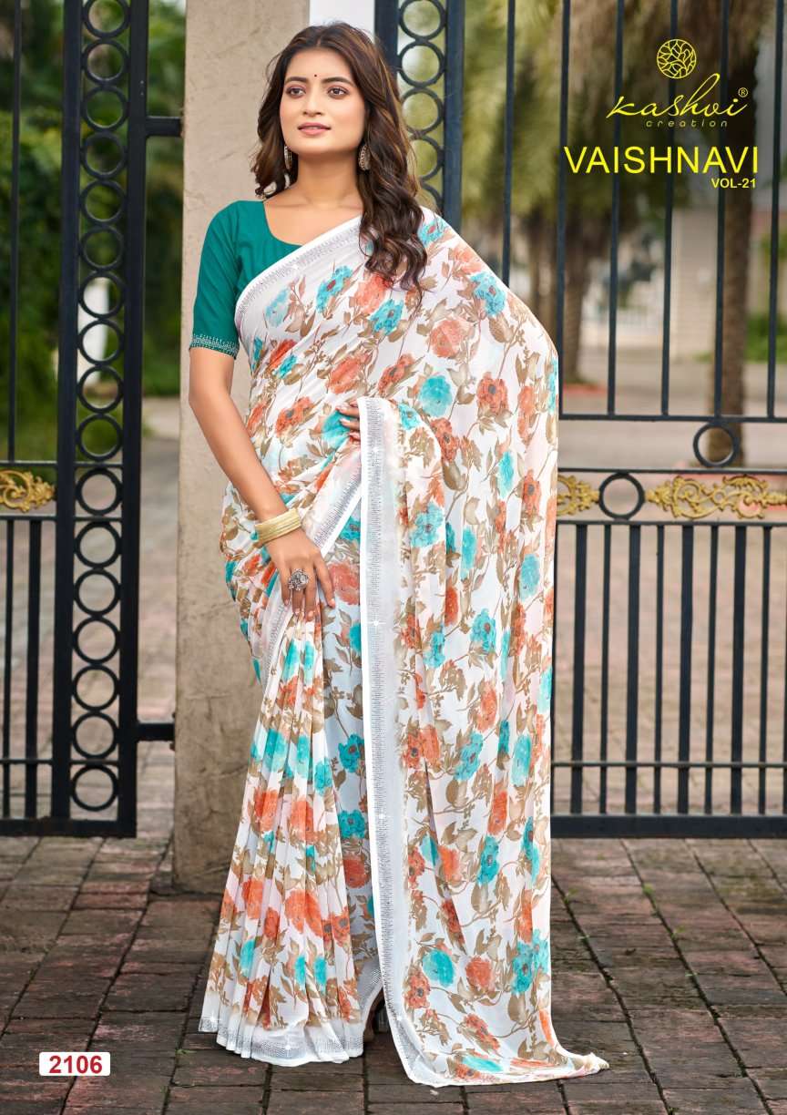 Kashvi Creation Vaishnavi Vol 21 Georgette Border Saree