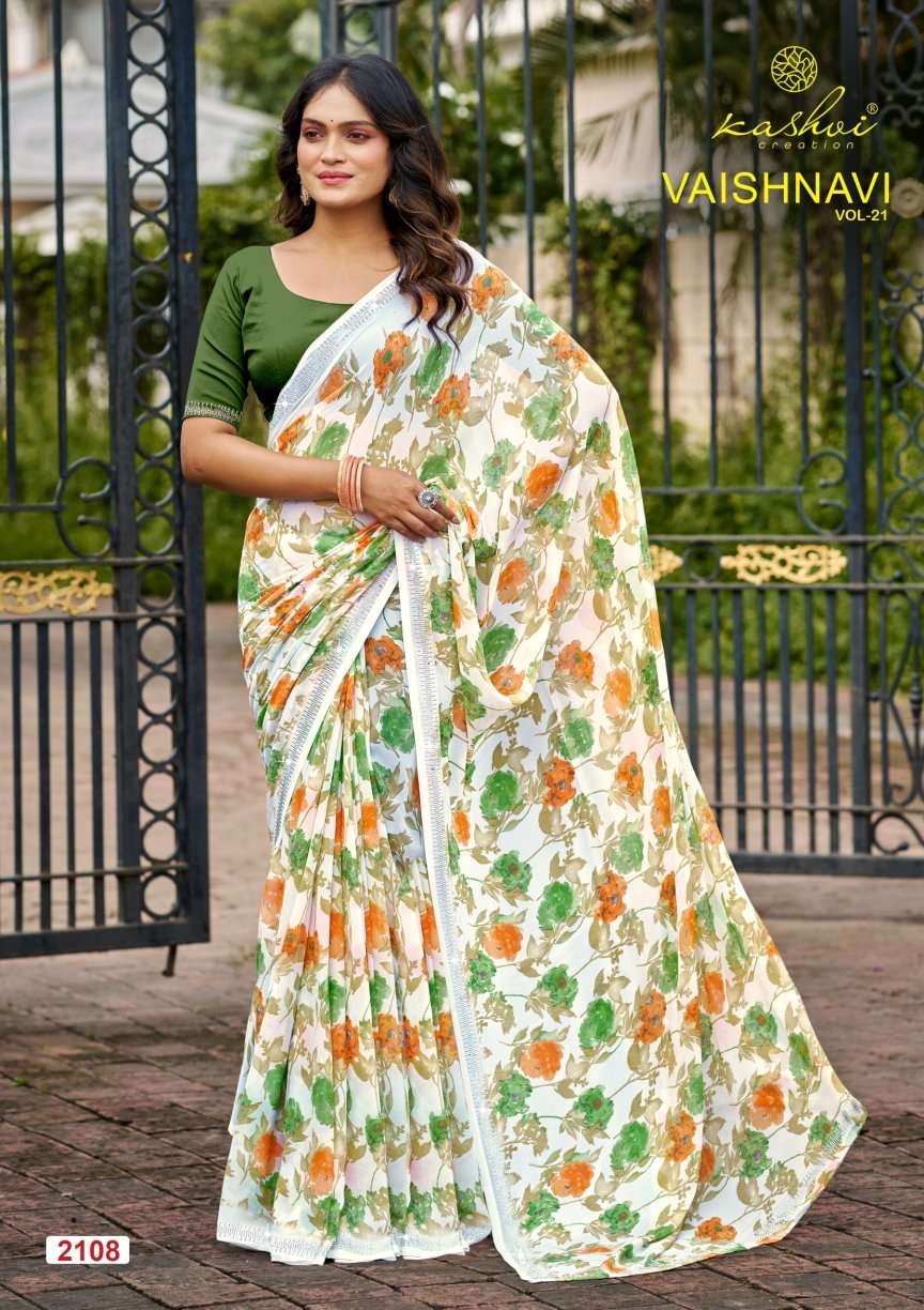 Kashvi Creation Vaishnavi Vol 21 Georgette Border Saree