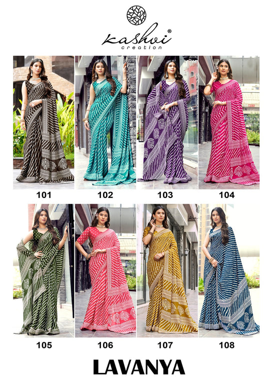Kashvi Lavanya 101 To 108 Moss Silk Saree - Amrah Wholesale