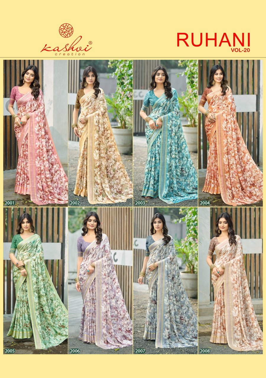 Kashvi Ruhani Vol 20 Satin Saree - Amrah Wholesale