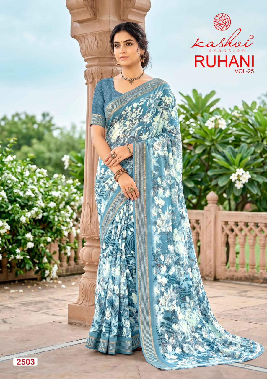Kashvi Ruhani Vol 25 Moss Silk Printed Saree Collection - Amrah Wholesale