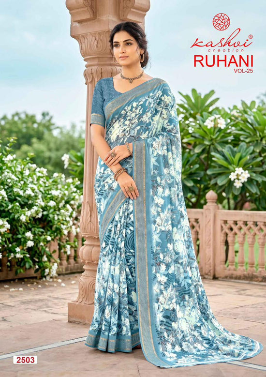 Kashvi Ruhani Vol 25 Moss Silk Printed Saree Collection - Amrah Wholesale