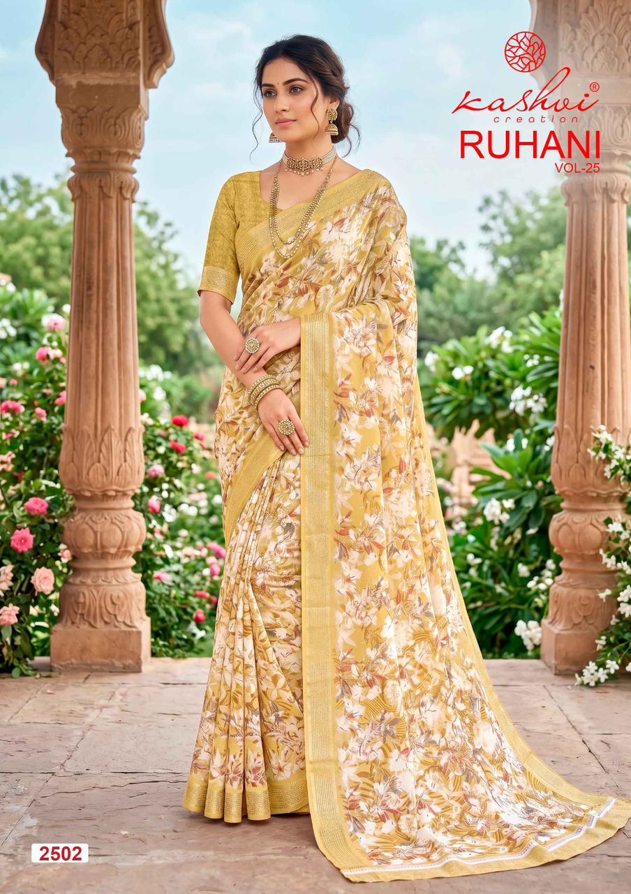 Kashvi Ruhani Vol 25 Moss Silk Printed Saree Collection - Amrah Wholesale