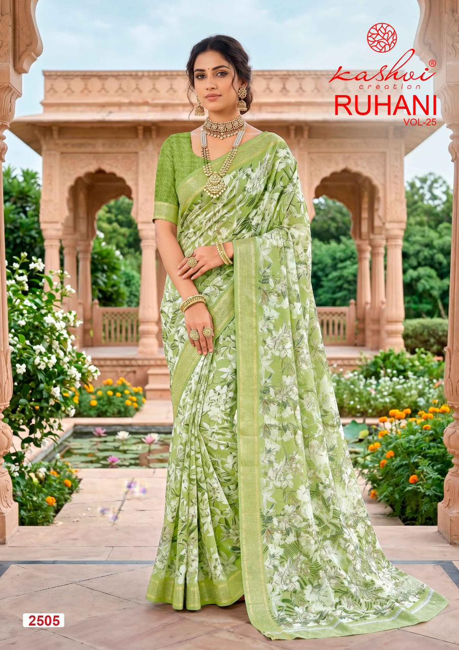 Kashvi Ruhani Vol 25 Moss Silk Printed Saree Collection - Amrah Wholesale