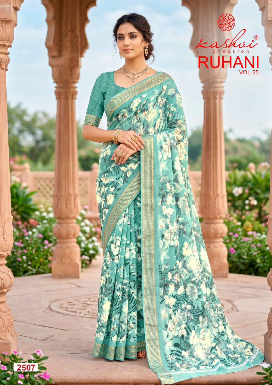 Kashvi Ruhani Vol 25 Moss Silk Printed Saree Collection - Amrah Wholesale