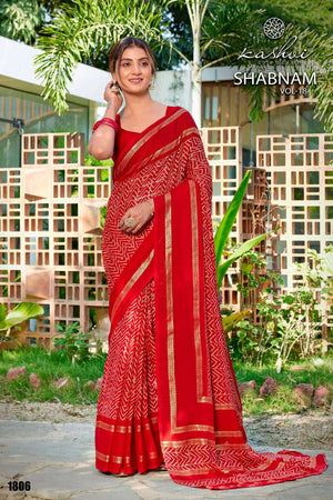 Kashvi Creation Shabnam Vol 18 Dull Moss Foil Saree