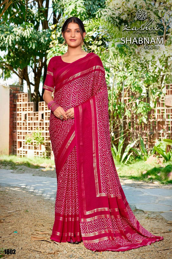 Kashvi Creation Shabnam Vol 18 Dull Moss Foil Saree