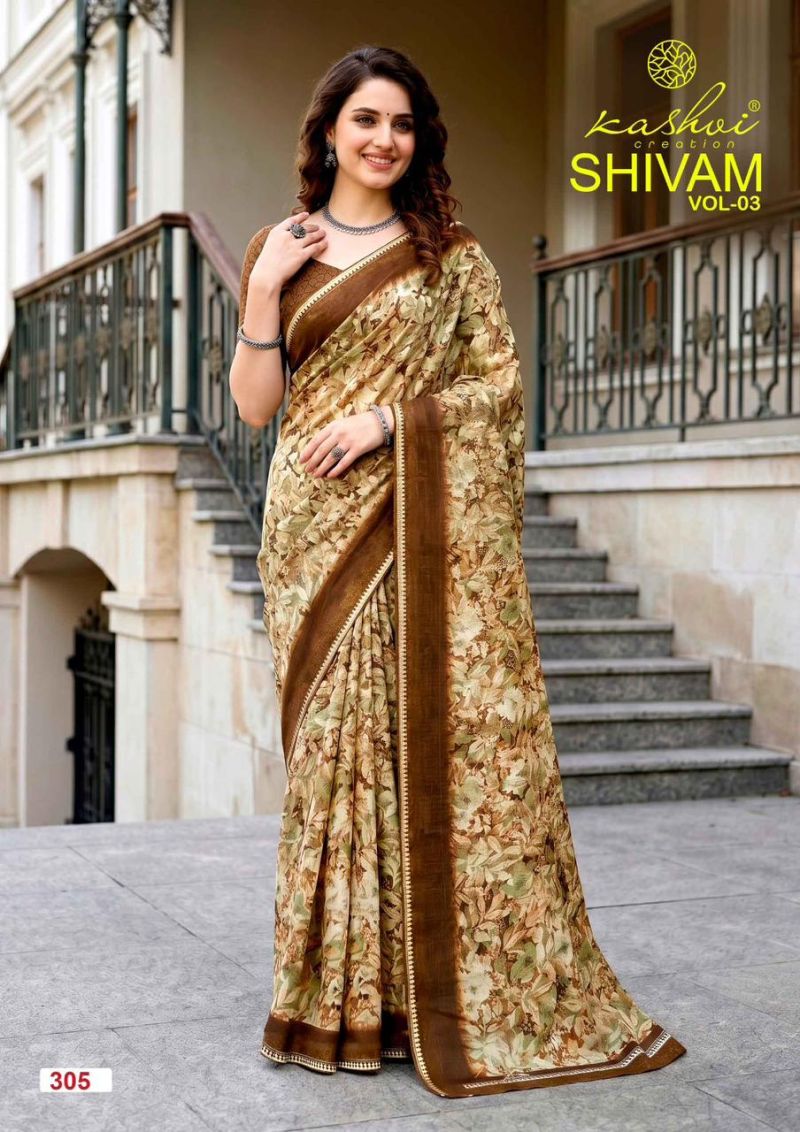 Kashvi Shivam Vol 3 Dull Moss Viscose Saree - Amrah Wholesale