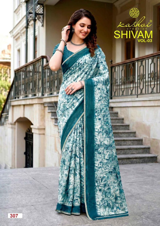 Kashvi Shivam Vol 3 Dull Moss Viscose Saree - Amrah Wholesale