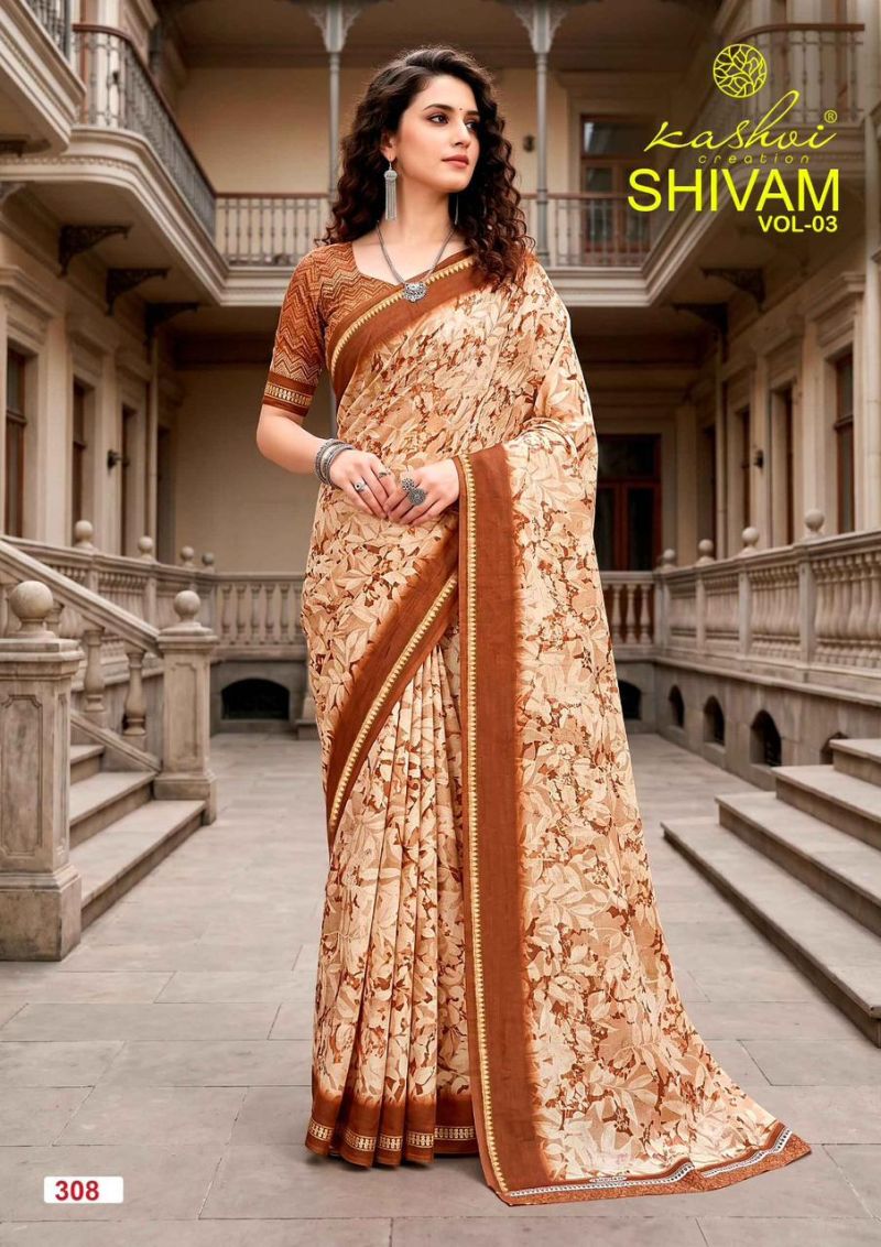 Kashvi Shivam Vol 3 Dull Moss Viscose Saree - Amrah Wholesale