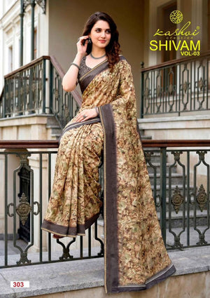 Kashvi Shivam Vol 3 Dull Moss Viscose Saree - Amrah Wholesale