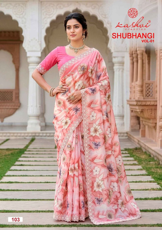 Kashvi Shubhangi Vol 1 Weightless Marble Embroidered Saree