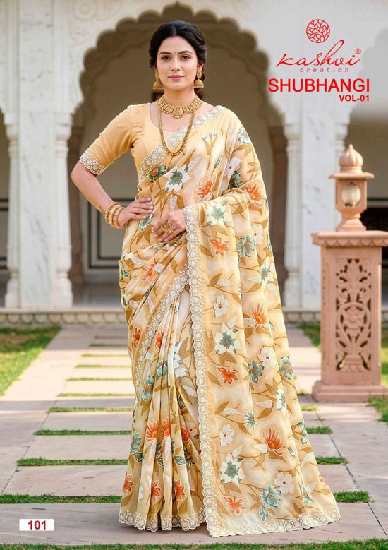 Kashvi Shubhangi Vol 1 Weightless Marble Embroidered Saree